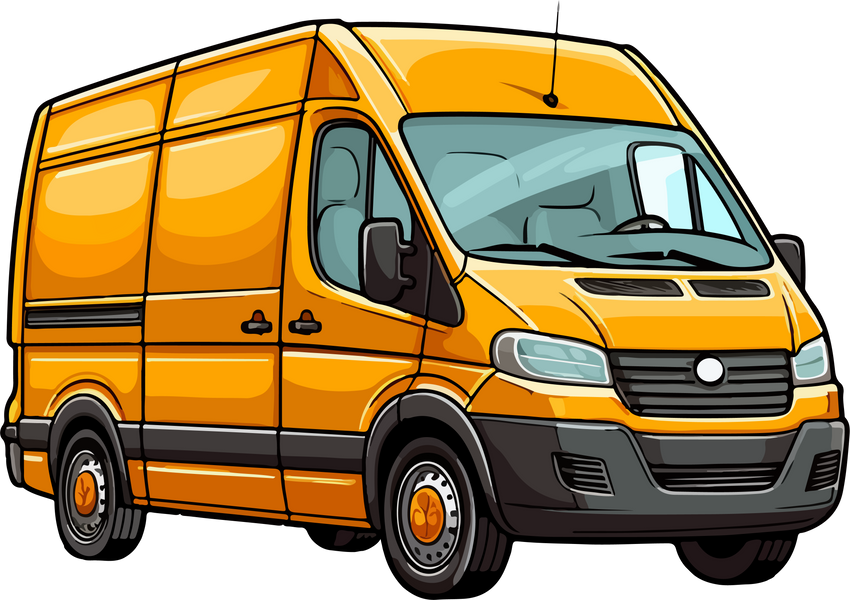 Cute delivery van